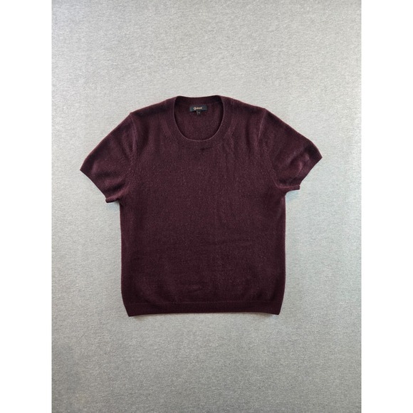 Quince Sweaters - Quince Mongolian Cashmere Tee Womens Size Large Burgundy Sweater Quiet Luxury